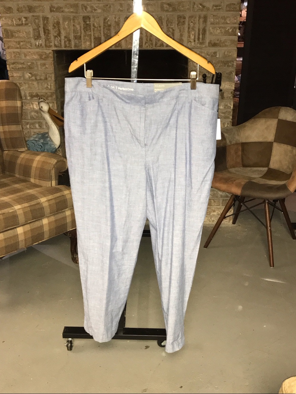 Talbots Light Blue Straight Leg Crop Pants